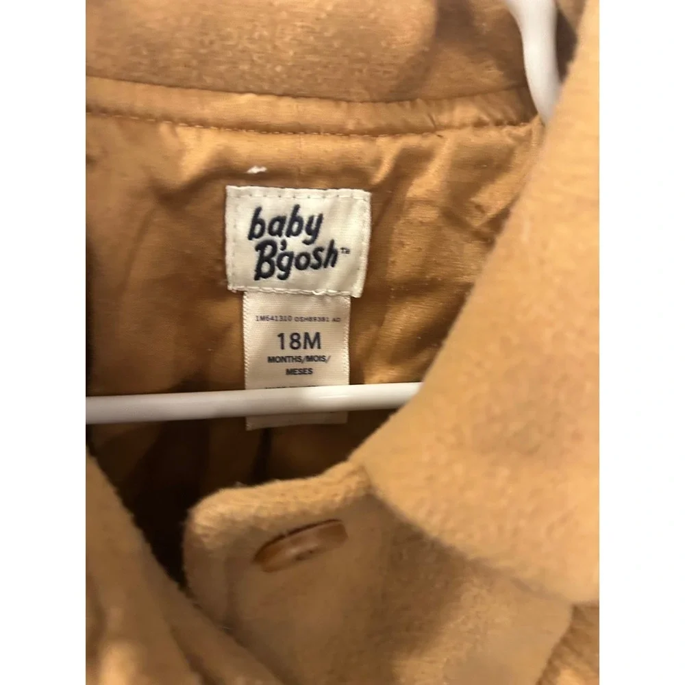 Baby Bgosh Girls‎ Camel Tan Ruffle Pea Coat Jacket 18M